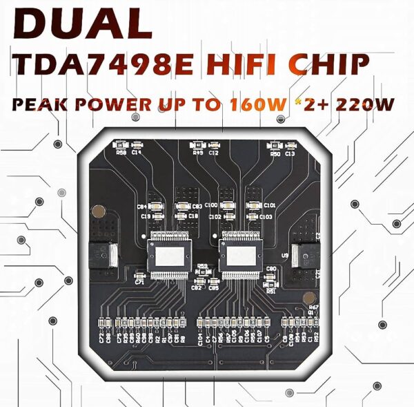 540W Bluetooth Power Amplifier Board with Subwoofer 2.1 Channel 160W×2+220W, 15V-36V Audio Power Amplifier Module with Treble and Bass Control - Image 3