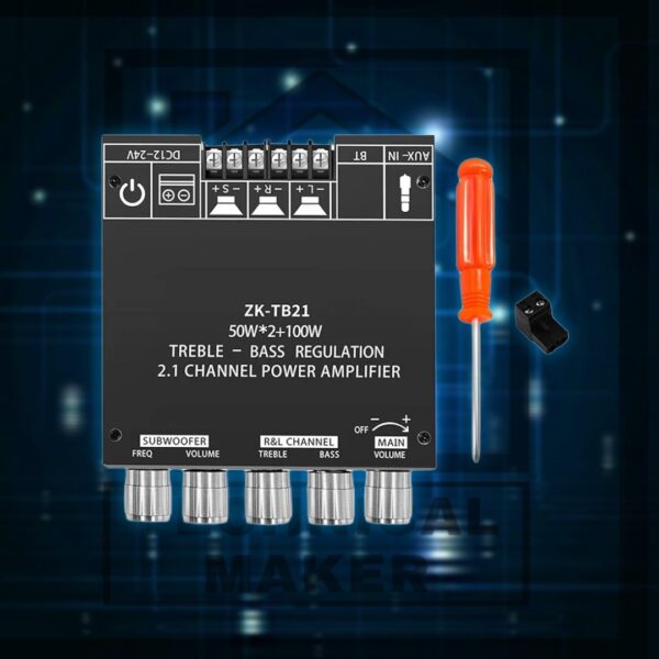 ZK-TB21 High Power 2.1 Channel Bluetooth Digital Amplifier Board 50WX2+100W