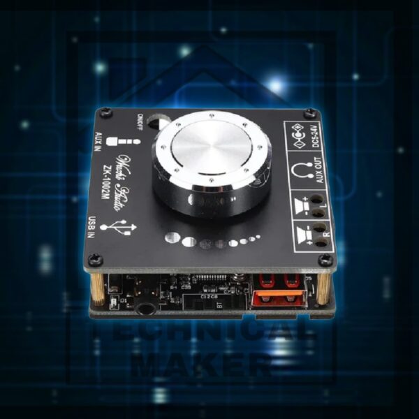ZK-1002M Stereo Bluetooth 5.0 Power Audio Amplifier Board - 100W x 2 - Image 2