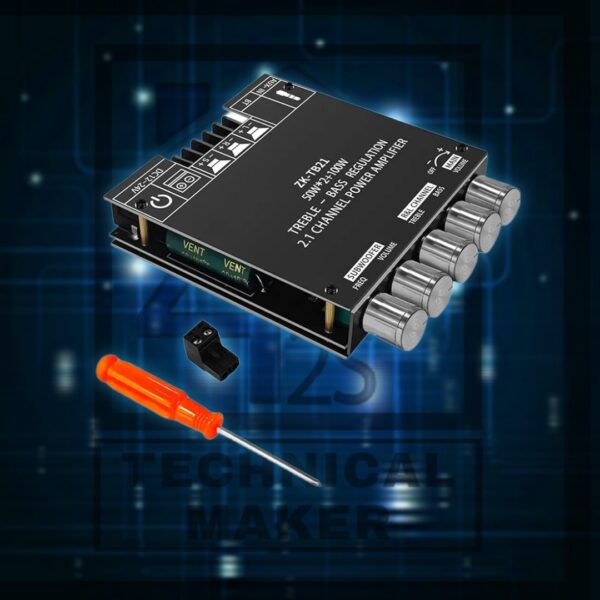 ZK-TB21 High Power 2.1 Channel Bluetooth Digital Amplifier Board 50WX2+100W - Image 2