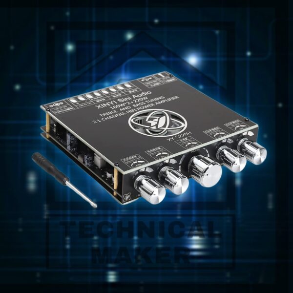 XY-S220H, 540W Bluetooth Power Amplifier Board with Subwoofer 2.1 Channel 160W×2+220W, 15V-36V Audio Power Amplifier Module with Treble and Bass Control