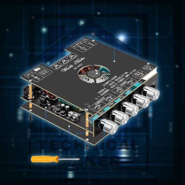 ZK-AS21 220W*2+350W 2.1 Bluetooth Power Amplifier Board with TPA3255 Chip, 18V-36V Bluetooth Speaker Audio Amplifier Module - Image 2