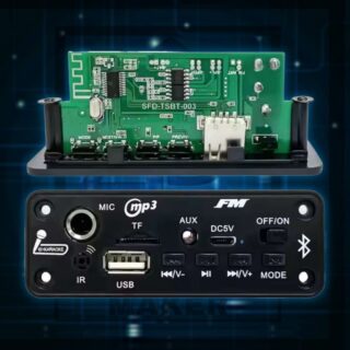 5V wireless HI-FI USB/ FM, 5 watt + 5 watt Audio Amplifier Bluetooth Player Module MP3 with in- Built mic