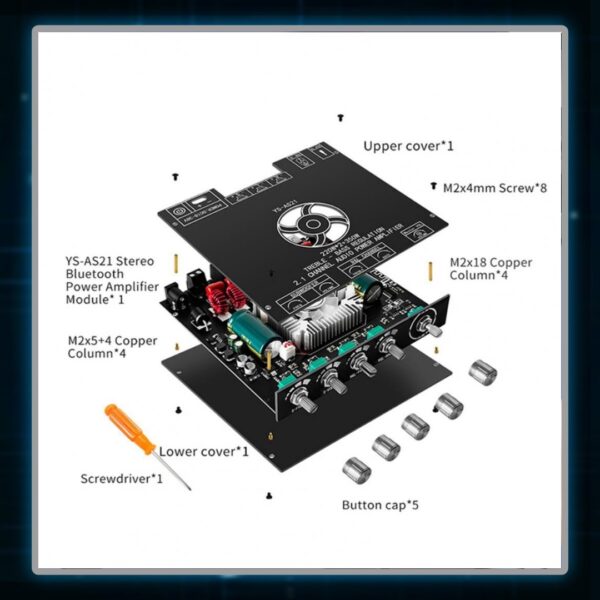 Ys-AS21, 2.1 Channel Bluetooth Digital Subwoofer Amplifier Board 220wx2+350w - Image 4