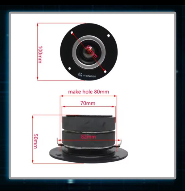 Pioneer 100mm Tweeter Audio Speakers 8Ohm 30W-100W 4inch Silk Film Titanium Film Tweeter Treble Speaker Loudspeaker For Home Theater DIY 1PC - Image 3